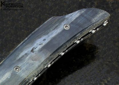 Wayne Whittaker Custom Knife  Blued Robert Eggerling Damascus Linerlock - Image 3