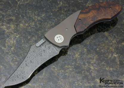 Allen Elishewitz Custom Knife Titanium and Ironwood Pirate Linerlock