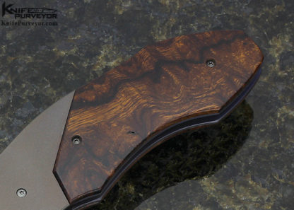 Allen Elishewitz Custom Knife Titanium and Ironwood Pirate Linerlock - Image 3