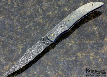 Cliff Parker Custom Knife  Sole Authorship Damascus Linerlock