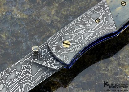 Cliff Parker Custom Knife  Sole Authorship Damascus Linerlock - Image 2