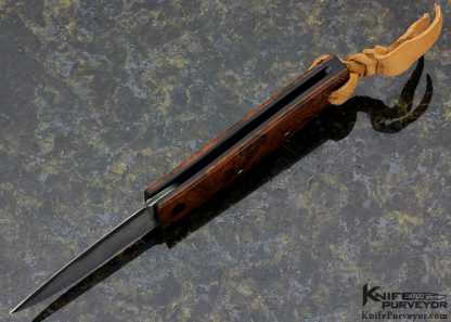 Ohta Custom Knife San Mai Damascus & Desert Ironwood Friction Folder - Image 5