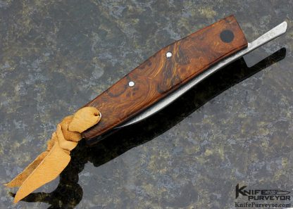 Ohta Custom Knife San Mai Damascus & Desert Ironwood Friction Folder - Image 3