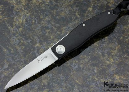 Kansei Matsuno Custom Knife Z071M African Blackwood Friction Folder