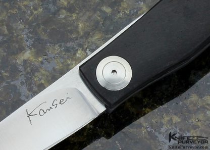 Kansei Matsuno Custom Knife Z071M African Blackwood Friction Folder - Image 2