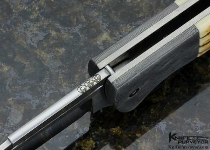 Chuck Gedraitis Custom Knife"Rude Boy Flipper" with Mike Norris Damascus Linerlock - Image 5