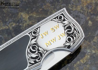 Warren Osborne Custom Knife Tim George and Lisa Tomlin Engraved Edwards Black Jade Interframe Eagle Scout Lockback #6 4 Initials - Image 3