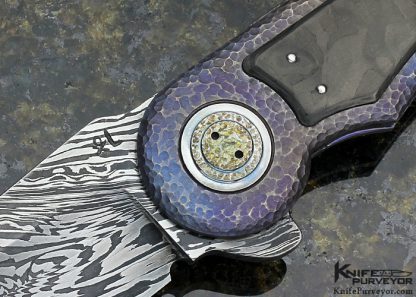 Gudy van Poppel Custom Knife Damascus Frame Lock Flipper - Image 2