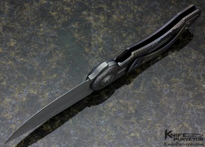 Gudy van Poppel Custom Knife Annodized and Textured Titanium Frame Lock Flipper - Image 6