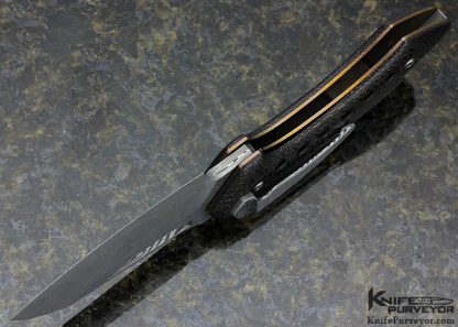 Anders Hogstrom Custom Knife Damasteel & Lightning Strike Carbon Fiber KingPin Linerlock - Image 6