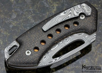 Anders Hogstrom Custom Knife Damasteel & Lightning Strike Carbon Fiber KingPin Linerlock - Image 4