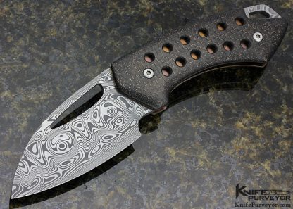 Anders Hogstrom Custom Knife Damasteel & Lightning Strike Carbon Fiber KingPin Linerlock