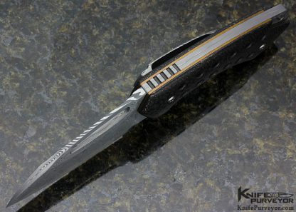 Anders Hogstrom Custom Knife Damasteel & Lightning Strike Carbon Fiber KingPin Linerlock - Image 5