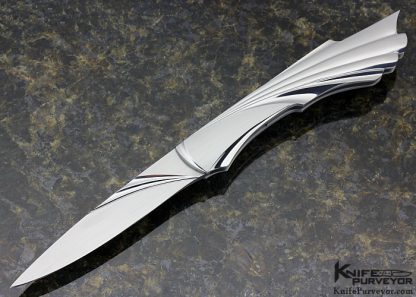 Bill Tuch Custom Knife Fluted Stainless Steel "Velocity" Lockback Folder