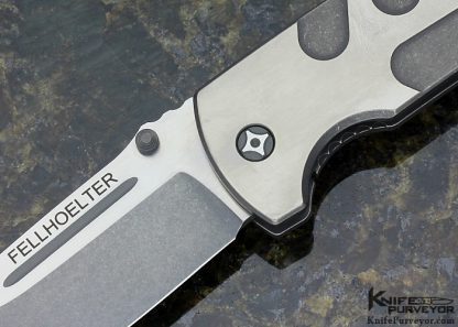 Brian Fellhoelter Custom Knife "FLG" Two Tone Finished CPM154 & Machined Two Tone Finished Titanium Frame Lock - Image 2