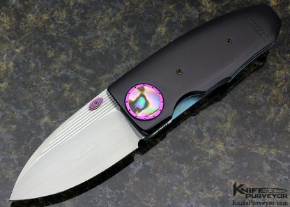 Michael Walker Custom Knife Bakelite with Zipper Pattern & Abalone Shell Inlay Linerlock