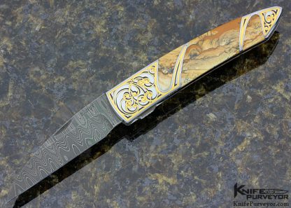 Scott Sawby Custom Knife Picture Jasper Skimmer Selflock Engraved by Jeff Parke