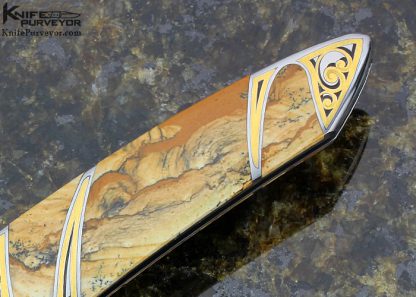 Scott Sawby Custom Knife Picture Jasper Skimmer Selflock Engraved by Jeff Parke - Image 3