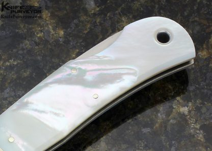 Jess Horn Custom Knife #051 Mother of Pearl Shell FBK Lockback - Image 3