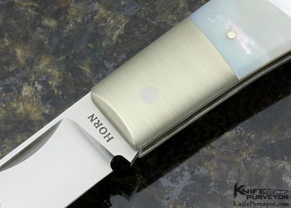 Jess Horn Custom Knife #051 Mother of Pearl Shell FBK Lockback - Image 2