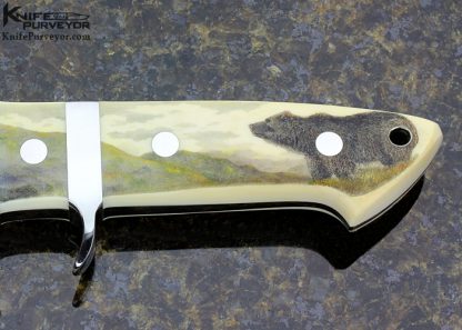 Masao Takahashi Custom Knife Scrimshawed Big Bear Fighter - Image 3