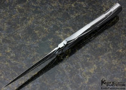 Ronald Best Custom Knife with Edwards Black Jade & Damascus Lockback Dagger - Image 4