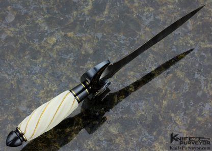 Jim Minnick Custom Knife Mini Fluted with 24Kt. Gold Twisted Wire Dagger - Image 7