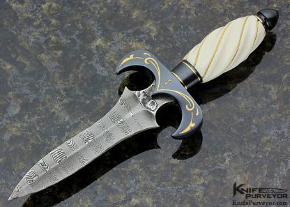 Jim Minnick Custom Knife Mini Fluted with 24Kt. Gold Twisted Wire Dagger