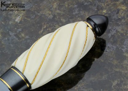 Jim Minnick Custom Knife Mini Fluted with 24Kt. Gold Twisted Wire Dagger - Image 3