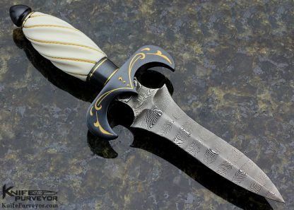 Jim Minnick Custom Knife Mini Fluted with 24Kt. Gold Twisted Wire Dagger - Image 4