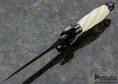 Jim Minnick Custom Knife Mini Fluted with 24Kt. Gold Twisted Wire Dagger - Image 6