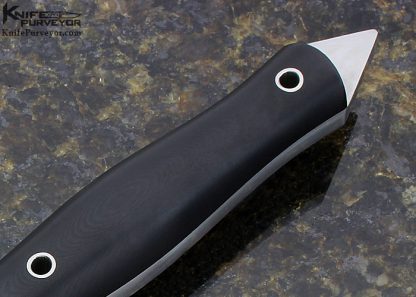 Walter Brend Custom Knife Black Linen Micarta Dagger - Image 3