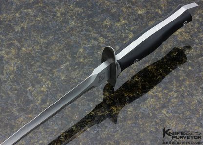 Walter Brend Custom Knife Black Linen Micarta Dagger - Image 5