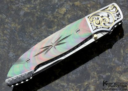 Larry Newton Custom Knife Damasteel Damascus Front Lock - Image 3