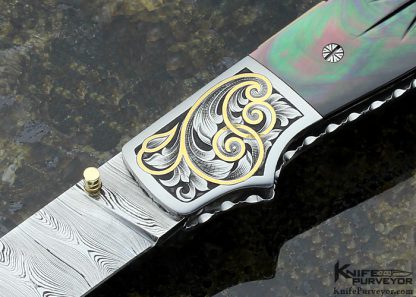 Larry Newton Custom Knife Damasteel Damascus Front Lock - Image 2