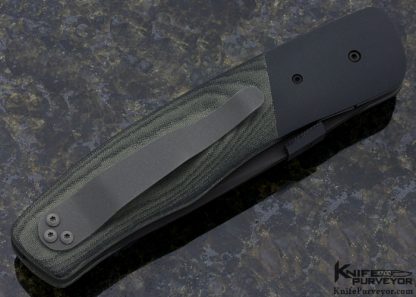 Jim Minnick Custom Knife 416 Stainless Steel with Black Oxidized Finish & Canvas Micarta Tactical Linerlock - Image 3