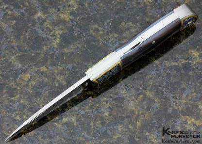 Ryuichi Kawamura Custom Knife Black Lip Tahitian Pearl Shell Lockback Engraved by Jon Robyn - Image 5