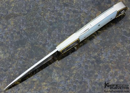 Ryuichi Kawamura Custom Knife Mother of Pearl Shell Lockback Engraved by Jon Robyn - Image 5