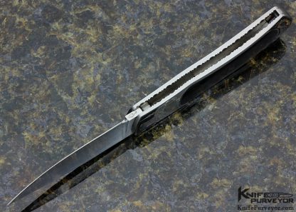 John W. Smith Custom Knife Engraved Black Lip Tahitian Pearl Shell Inlay Lockback - Image 6