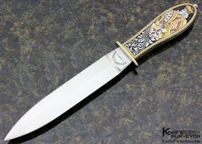 Steven Rapp Custom Knife "King and Queen" Dagger Engraved by Jon Robyn