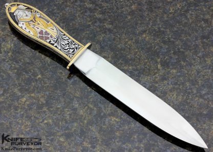 Steven Rapp Custom Knife "King and Queen" Dagger Engraved by Jon Robyn - Image 4