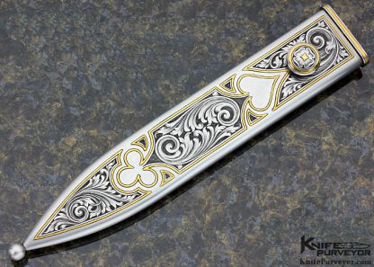 Steven Rapp Custom Knife "King and Queen" Dagger Engraved by Jon Robyn - Image 8