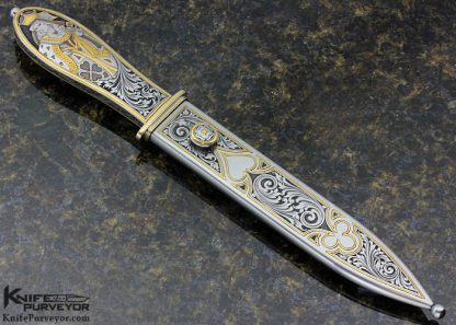 Steven Rapp Custom Knife "King and Queen" Dagger Engraved by Jon Robyn - Image 10