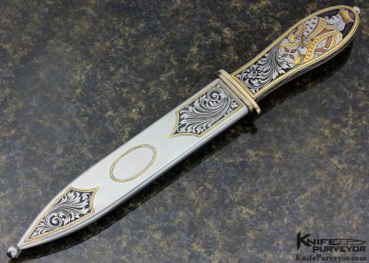 Steven Rapp Custom Knife "King and Queen" Dagger Engraved by Jon Robyn - Image 11