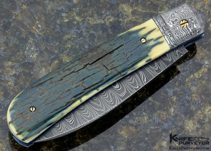 Don Hanson III Custom Knife Sole Authorship Damascus  "Zulu" Slip Joint - Image 3