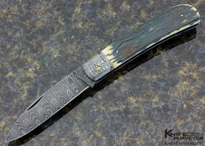 Don Hanson III Custom Knife Sole Authorship Damascus  "Zulu" Slip Joint