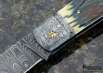 Don Hanson III Custom Knife Sole Authorship Damascus  "Zulu" Slip Joint - Image 2