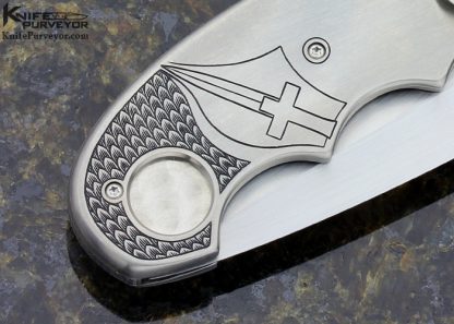 Keith Ouye Custom Knife Flipper Linerlock Engraved by Bruce Shaw - Image 5