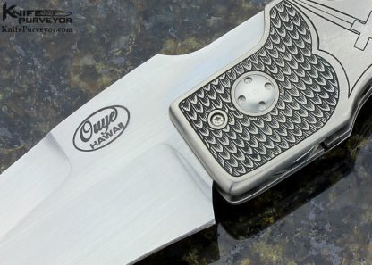 Keith Ouye Custom Knife Flipper Linerlock Engraved by Bruce Shaw - Image 2