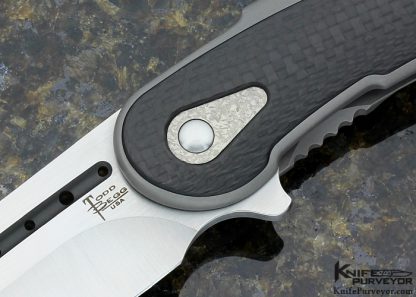 Todd Begg Custom Knife Carbon Fiber & Titanium "Bodega" Flipper Frame Lock - Image 2